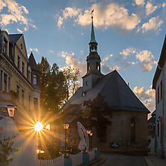 Abend an der Bergkirche St. Marien in Annaberg-Buchholz