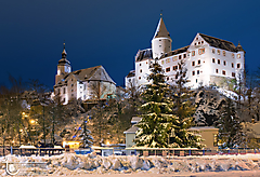 Georgenkirche und Schloss Schwarzenberg im Winter 2
